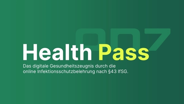 Banner zum Blogartikel ON7 Health Pass: Das digitale Gesundheitszeugnis, dass die Infektionsschutzbelehrung revolutioniert