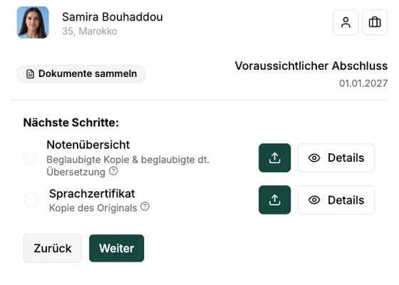 Visa Manager Ausschnitt