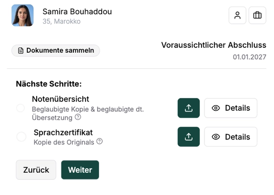 Visa Manager Ausschnitt